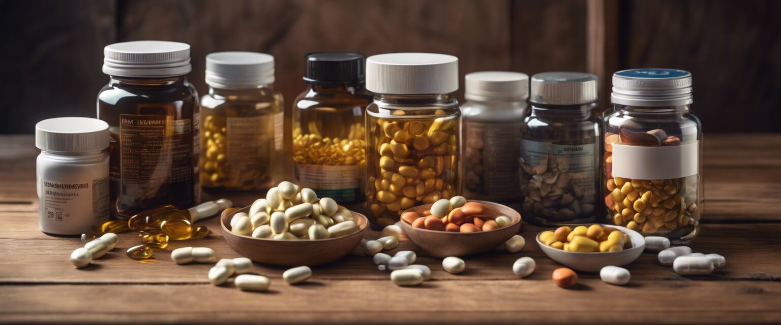 Cognitive health supplements on a table